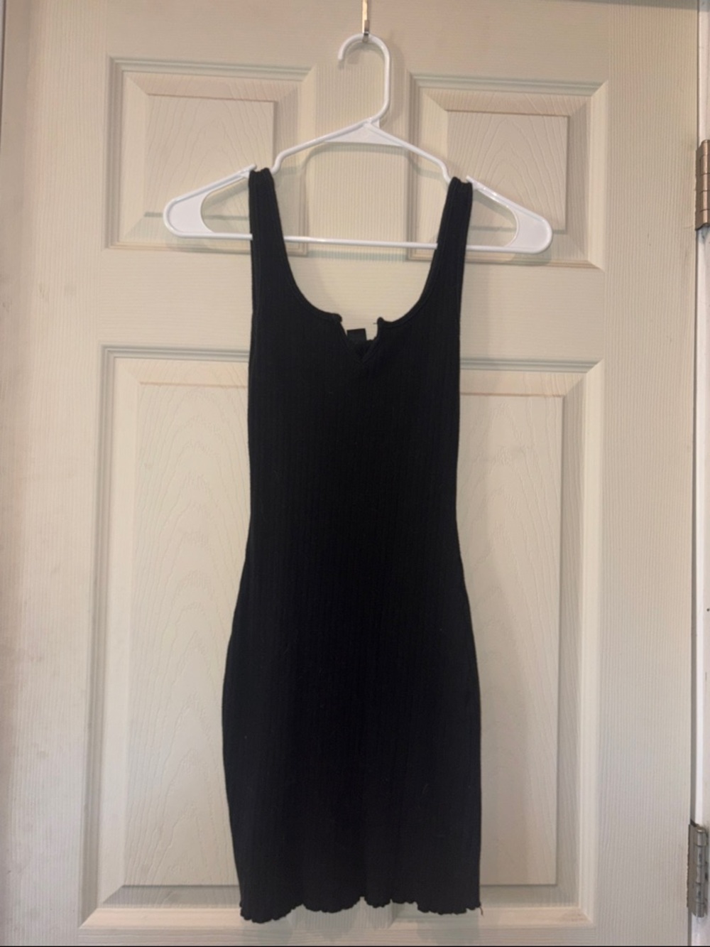 SHEIN Black Ribbed Tank Mini Dress